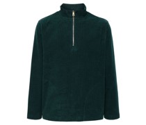 Half-Zip-Sweatshirt aus gebürsteter Baumwolle