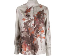 Seidenbluse mit Blumen-Print