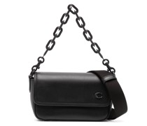 chain-link strap leather shoulder bag