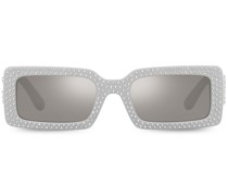 Eckige Sonnenbrille mit Kristallen