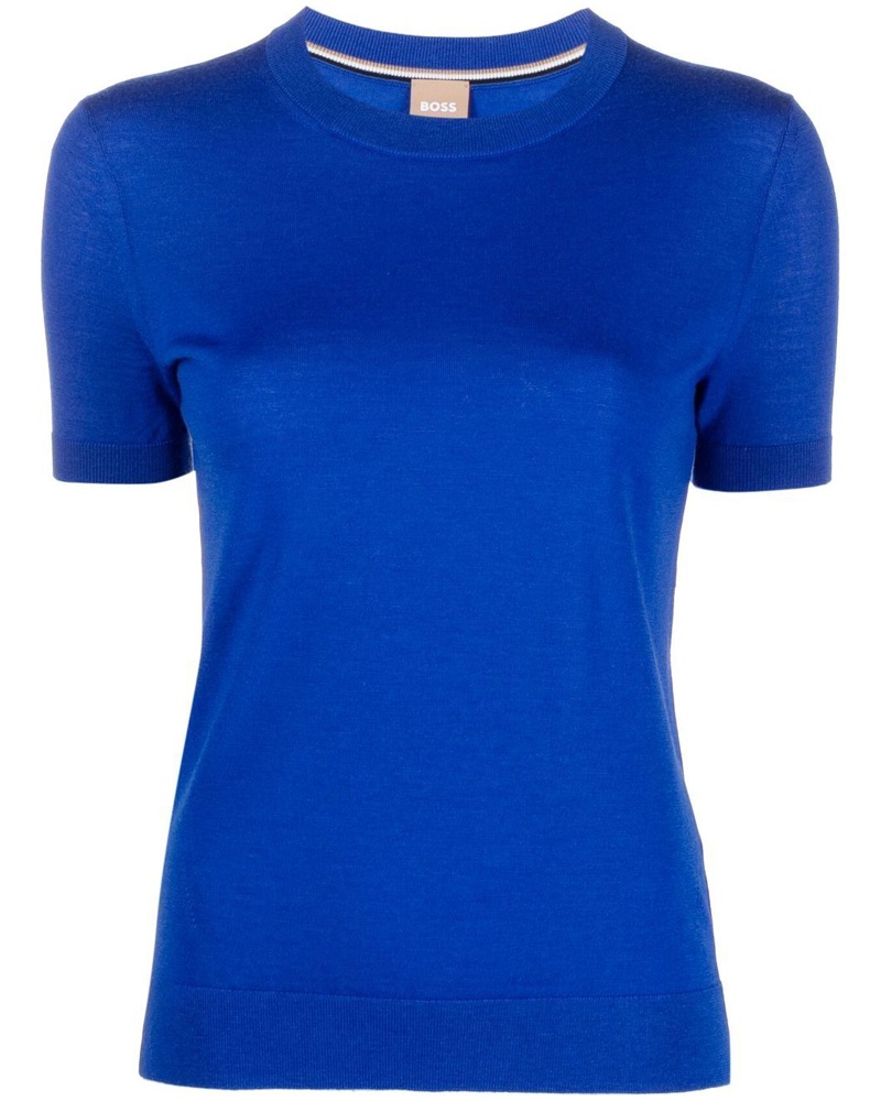 HUGO BOSS Damen Geripptes Strickoberteil