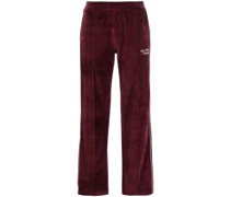 Samthose mit Logo-Stickerei