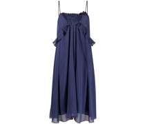 Midikleid aus Seide mit Rüschen