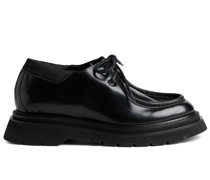 lace-up patent leather loafers