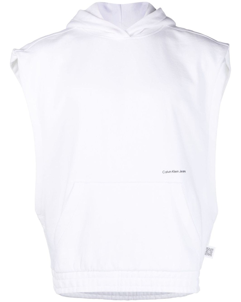 Calvin Klein Damen Ärmelloser Hoodie mit Logo-Print