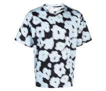 T-Shirt mit Blurry Flowers-Print
