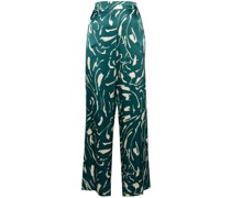 abstract-print silk trousers