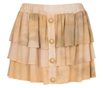 abstract-print silk skirt