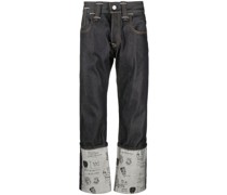Straight-Leg-Jeans mit Kritzel-Print