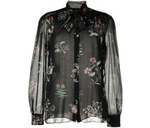 Seidenbluse mit Blumen-Print