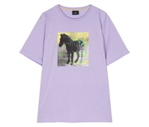 Zebra Square-print organic-cotton T-shirt