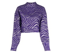 Cropped-Pullover mit Zebra-Print