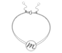 18kt white gold Love Letter M diamond bracelet