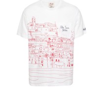 Old Town-print linen T-shirt
