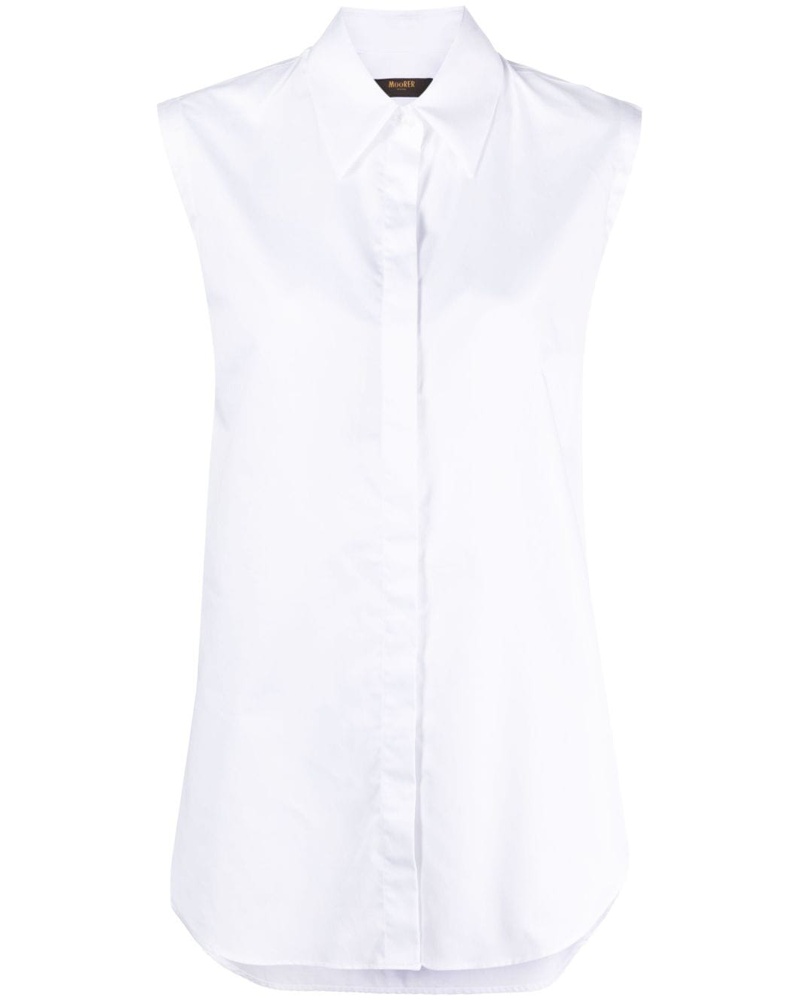 MOORER Damen sleeveless cotton shirt