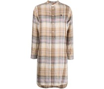 plaid linen shirt dress