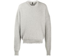 Gerippter Pullover mit Distressed-Kanten