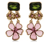 floral-motif drop earrings