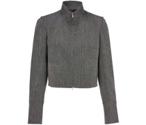 Tweed-Jacke mit Reißverschluss