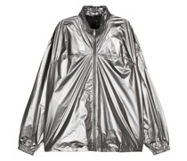 metallic-sheen windbreaker jacket