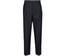 twill cotton-blend tailored trousers