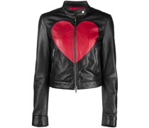 Lederjacke mit Herz-Print
