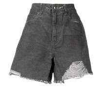 High-Waist-Shorts im Distressed-Look