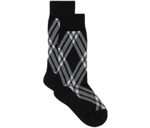 Karierte Socken mit Logo-Print