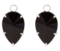 18kt Weißgoldohrringe mit Onyx