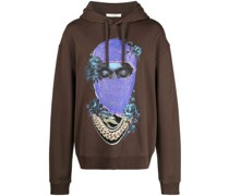 Hoodie mit Mask Black Roses-Print
