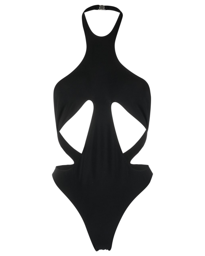 Thierry Mugler Damen Neckholder-Badeanzug mit Cut-Outs
