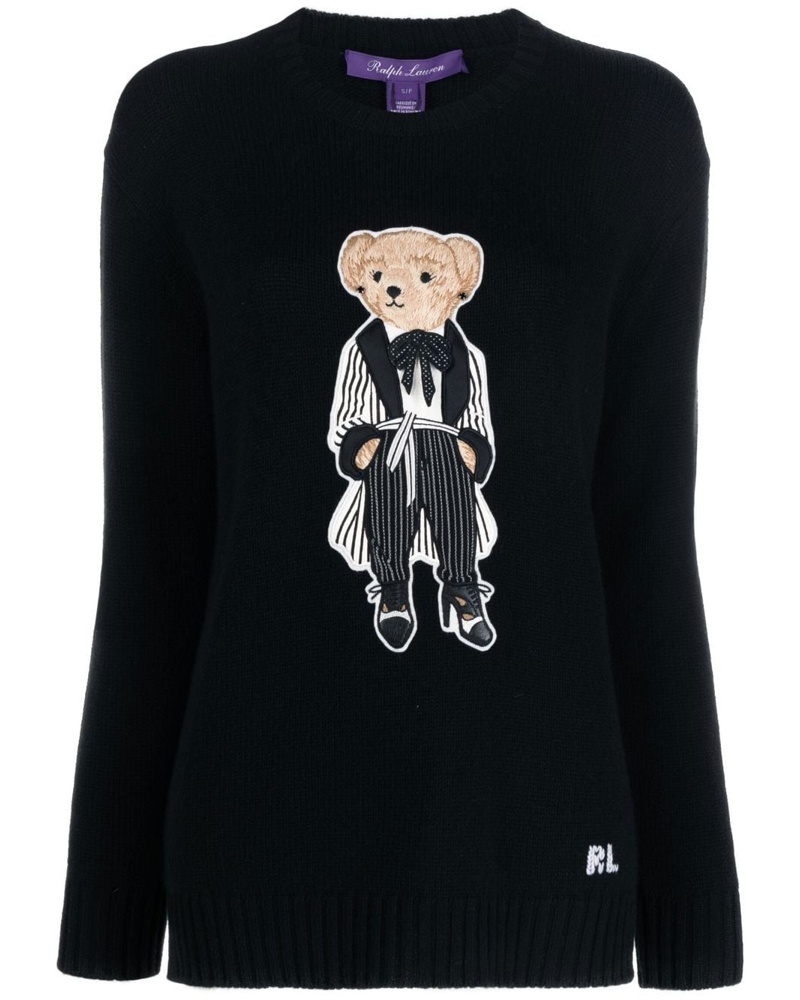 Ralph Lauren Damen Cinema Bear Kaschmirpullover