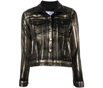 Jeansjacke im Metallic-Look
