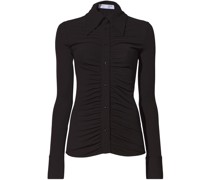 crepe button-front shirt