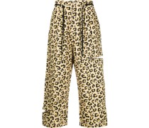 Cropped-Hose mit Leoparden-Print
