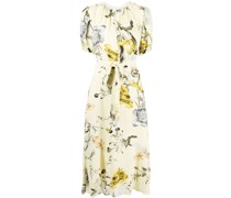 Midikleid mit Blumen-Print