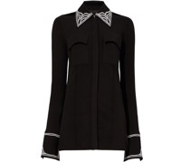 cloqué-effect long-sleeved shirt