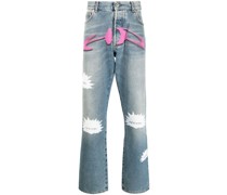 Straight-Leg-Jeans mit Logo-Print