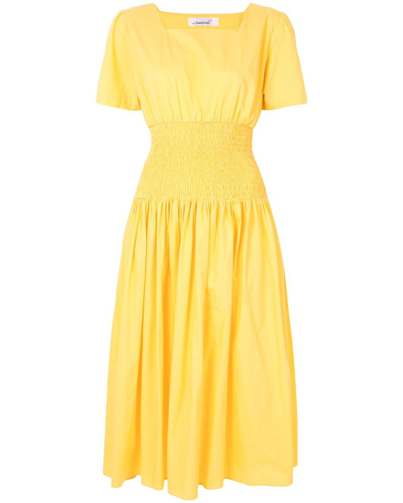Bambah Damen Popeline-Kleid mit elastischer Taille
