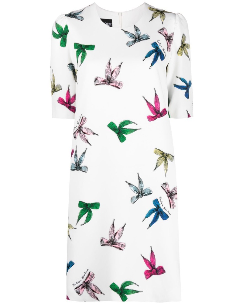 Moschino Damen Midikleid mit Schleifen-Print Moschino Damen Midikleid mit Schleifen-Print
