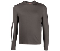 Fein gerippter Pullover mit Cut-Out