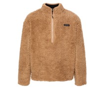 high-neck fleece sweatshirt