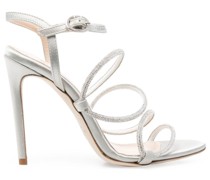 Kristallverzierte Sandalen mit hohem Absatz