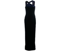 Asymmetrisches Samtkleid