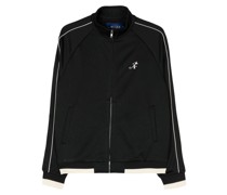 piped-trim zip-up track jacket