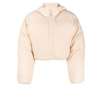 Gefütterte Cropped-Kapuzenjacke