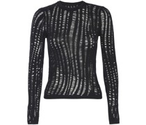open-knit long-sleeved top