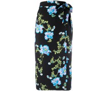 Midirock mit Blumen-Print