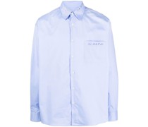 embroidered-logo button-up shirt