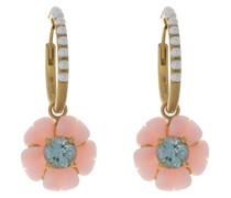 18kt Tropical Flower Gelbgoldcreolen mit Opal